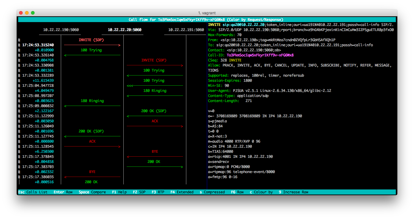 sngrep call flow